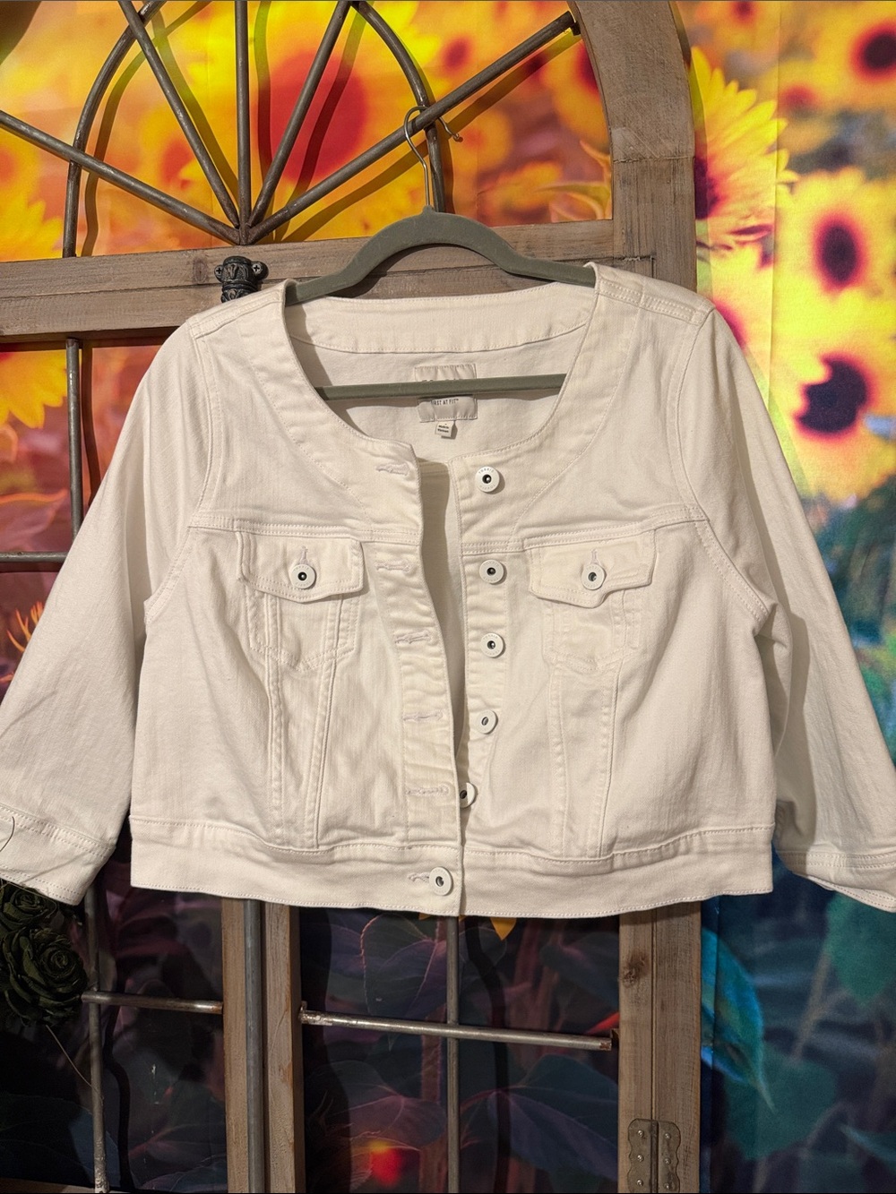 Torrid Cropped White Jean Jacket